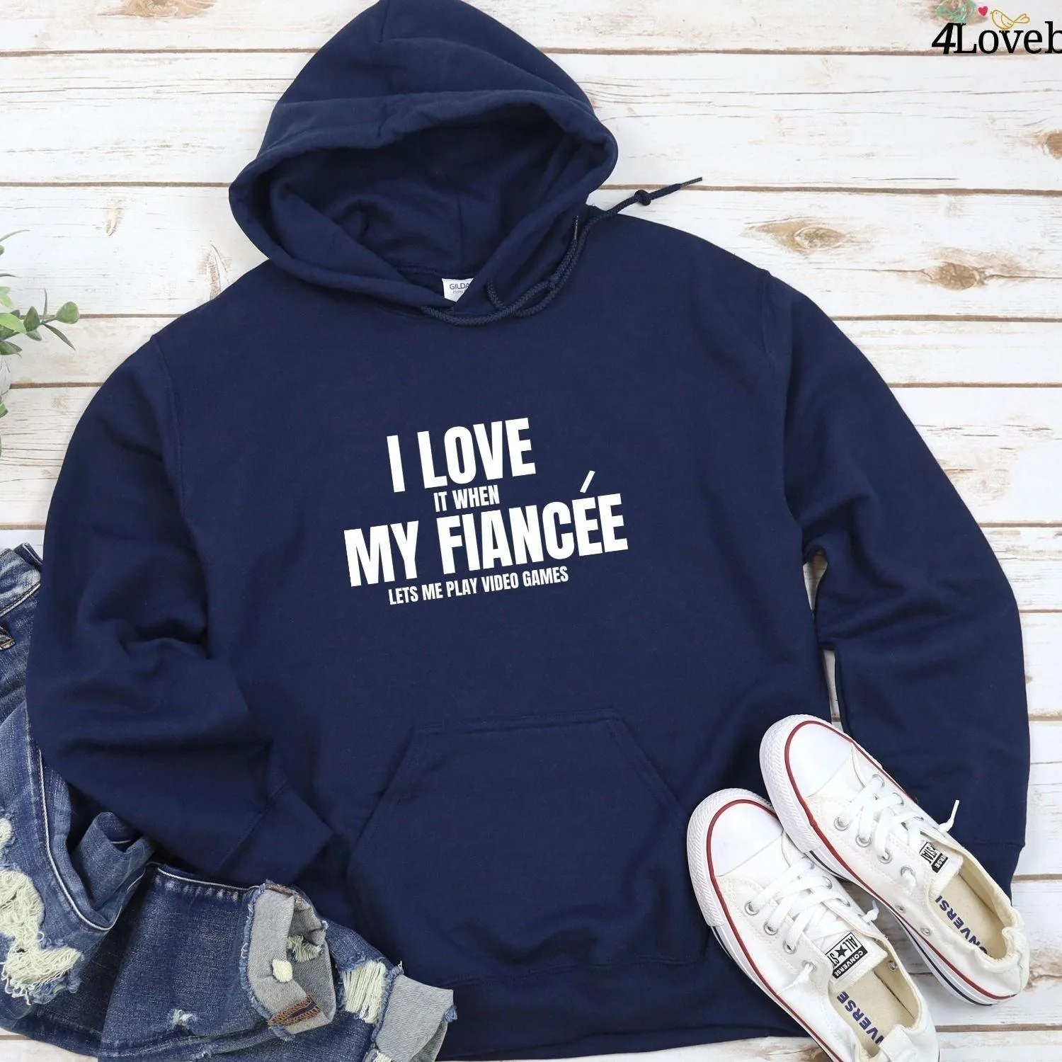 Matching Set: I Love Gaming w/ Fiancé - Perfect Valentine Gift for Couples!