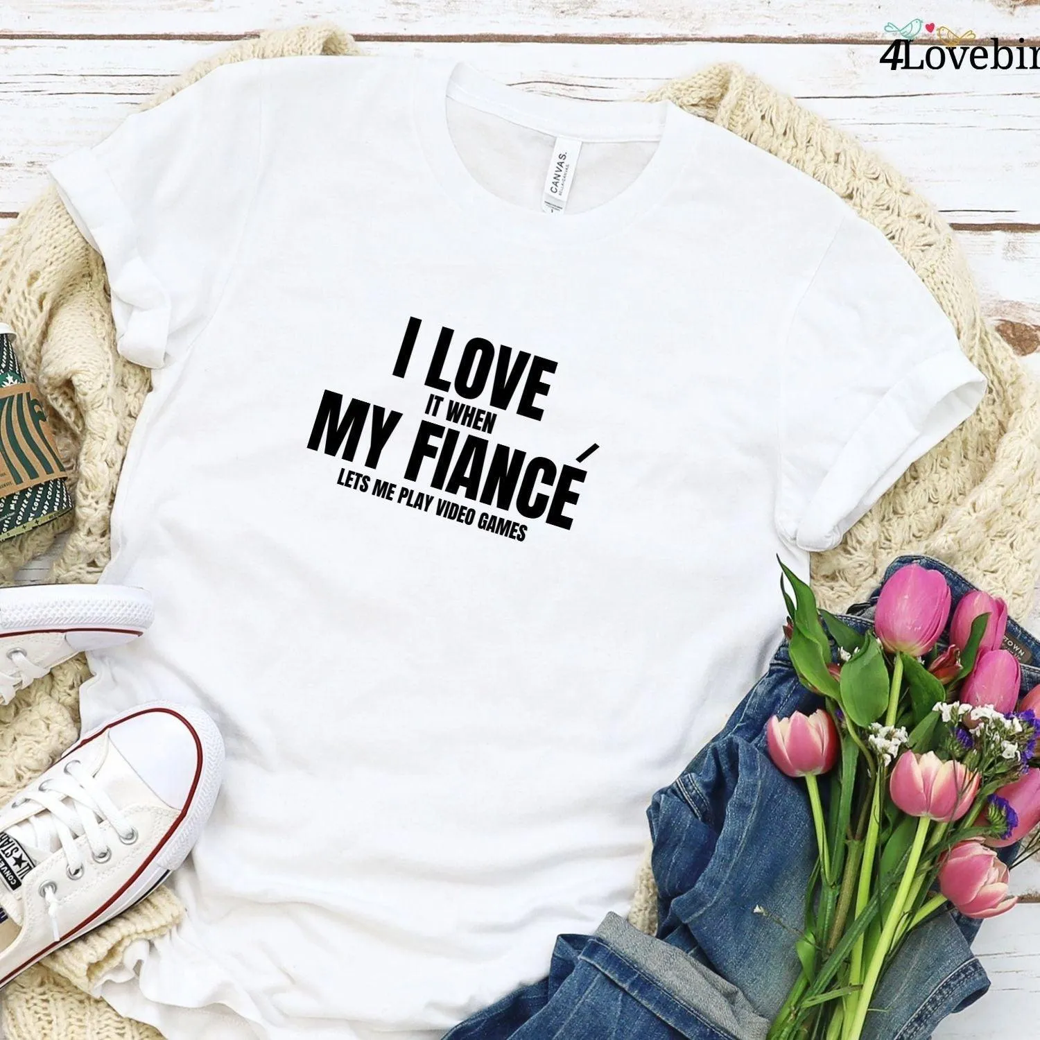 Matching Set: I Love Gaming w/ Fiancé - Perfect Valentine Gift for Couples!