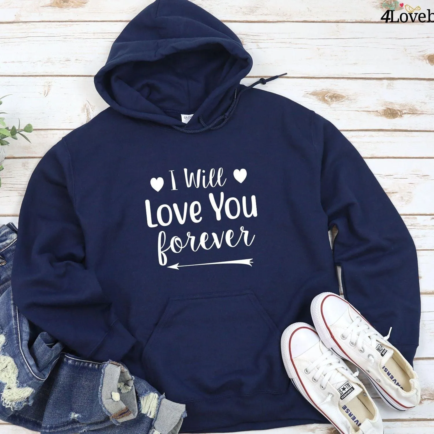 Matching Set: 'I'll Love You Forever' Gift for Couple, Boyfriend/Girlfriend Outfit