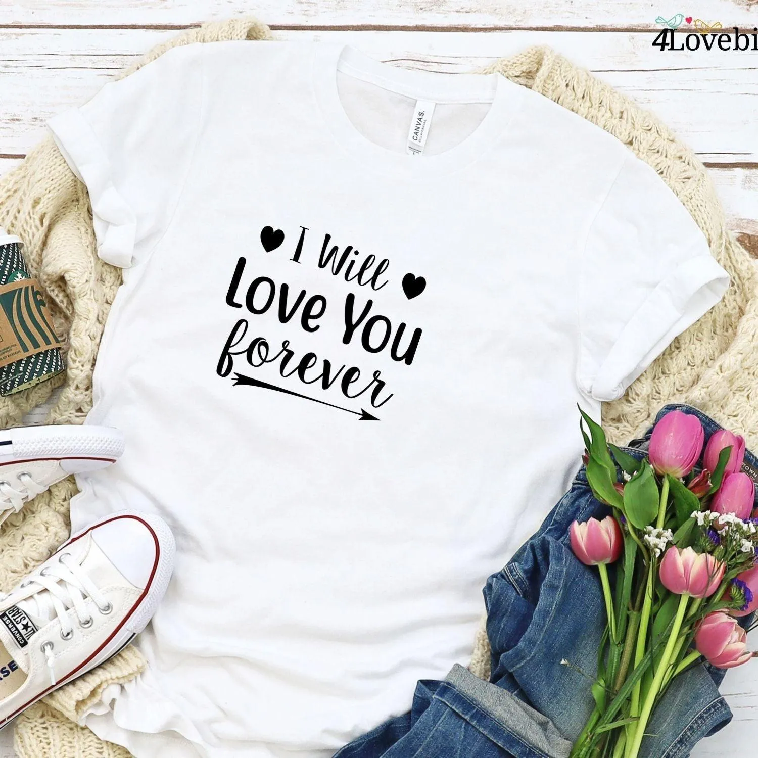 Matching Set: 'I'll Love You Forever' Gift for Couple, Boyfriend/Girlfriend Outfit
