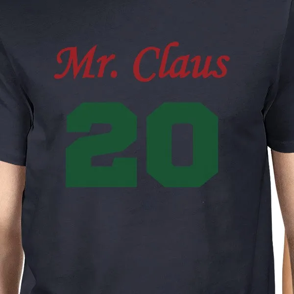Mr. And Mrs. Claus Matching Couple Navy Shirts