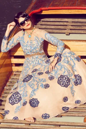 Nude coloured Multithread work Registry Gown