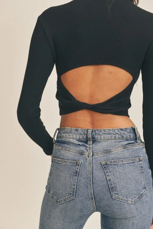 Open Back Ribbed Top
