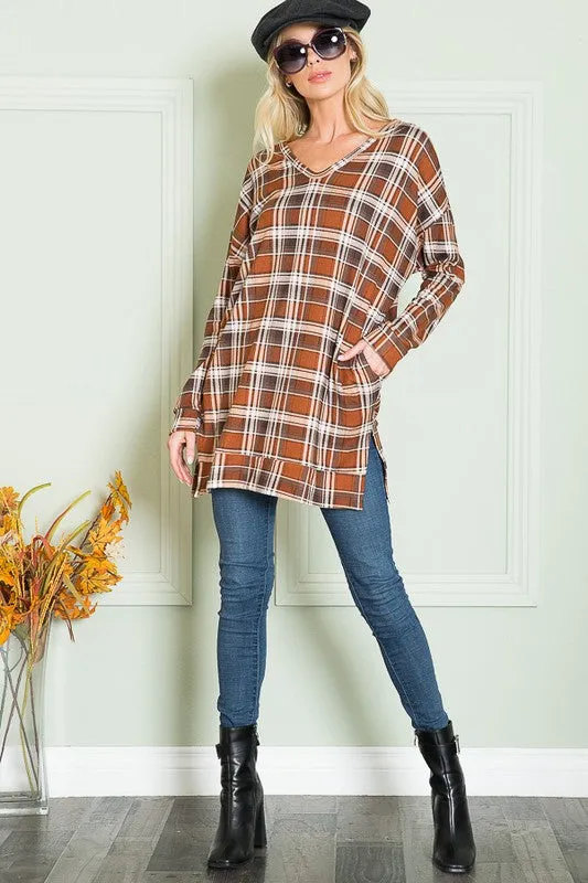 Orange Farm Clothing Art Deco V-Neck Top