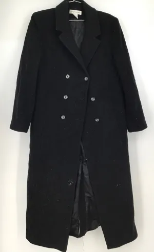 Preston & York Women's Black Wool Notch Lapel Double-Breasted Peacoat - Size 12