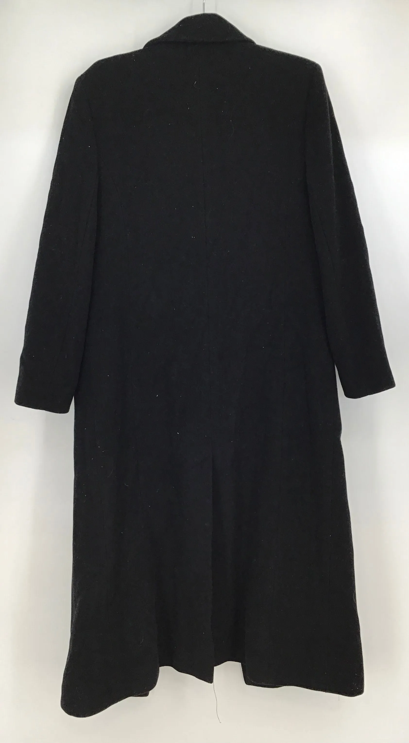 Preston & York Women's Black Wool Notch Lapel Double-Breasted Peacoat - Size 12