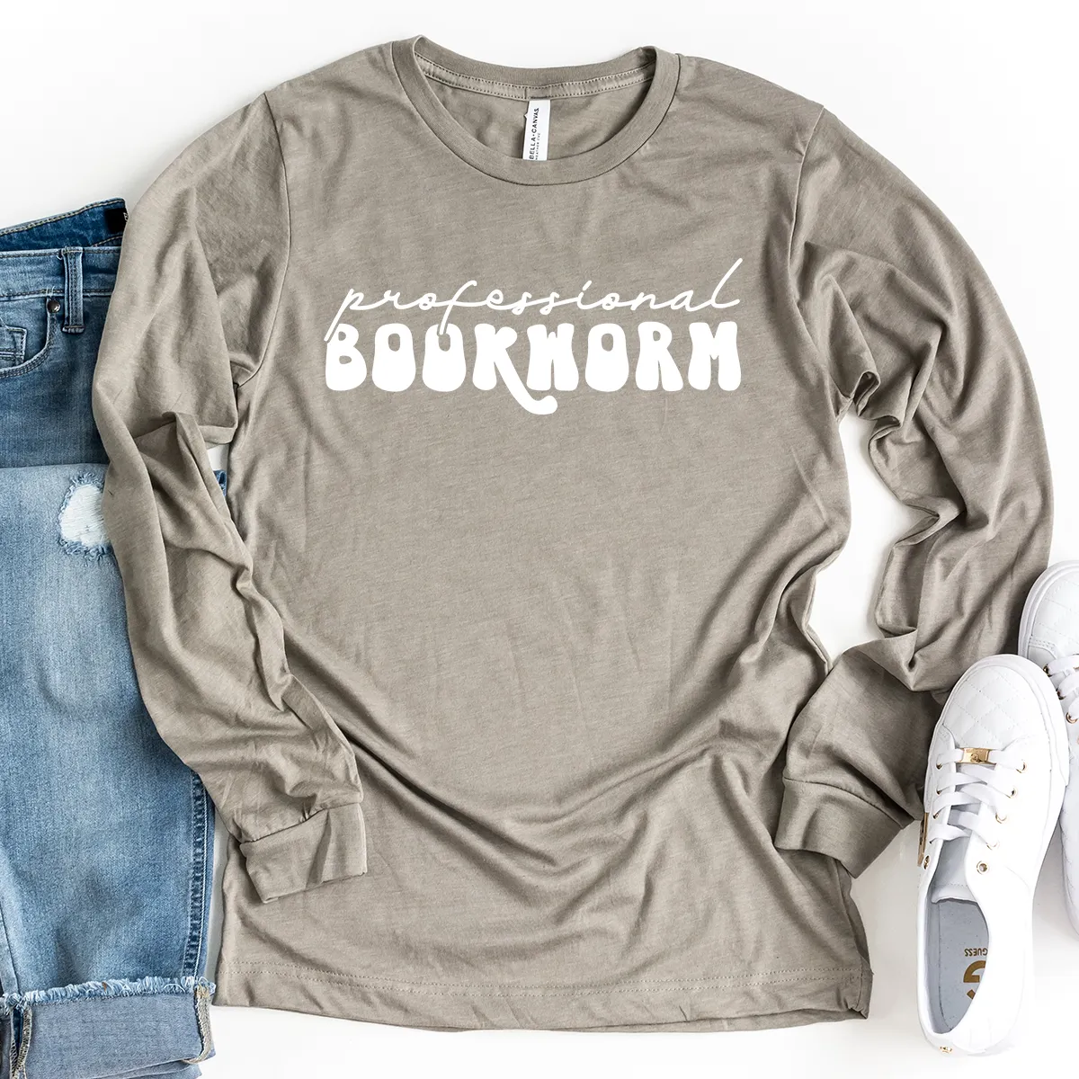 professional bookworm script long sleeve unisex tee