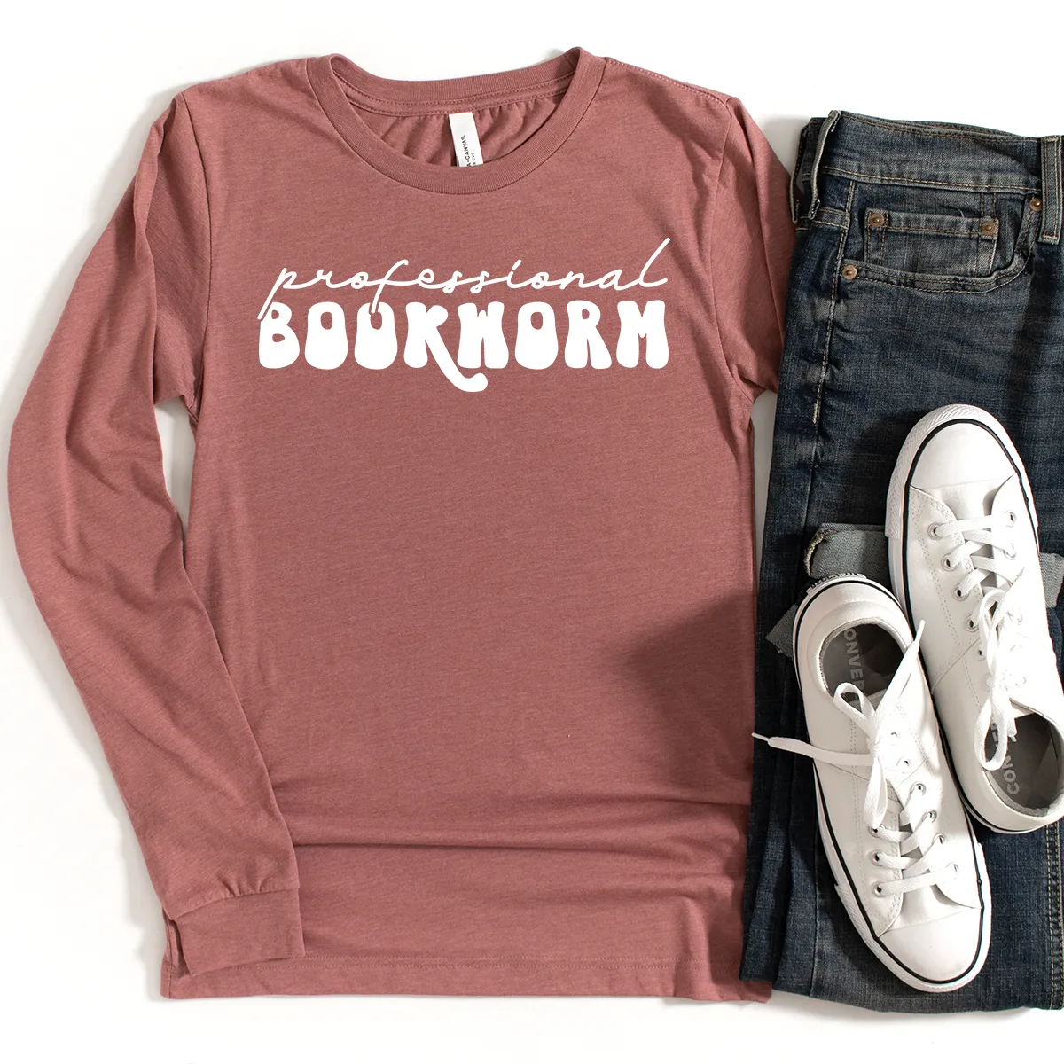 professional bookworm script long sleeve unisex tee