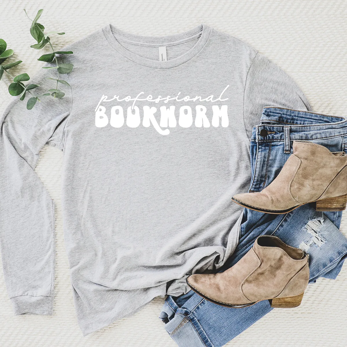 professional bookworm script long sleeve unisex tee