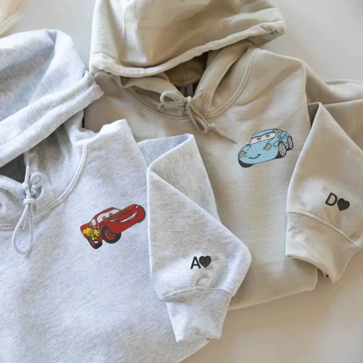 "Cars Sally Cartoon Couple" Custom Hoodies - Personalized Anniversary Gifts For Couples
