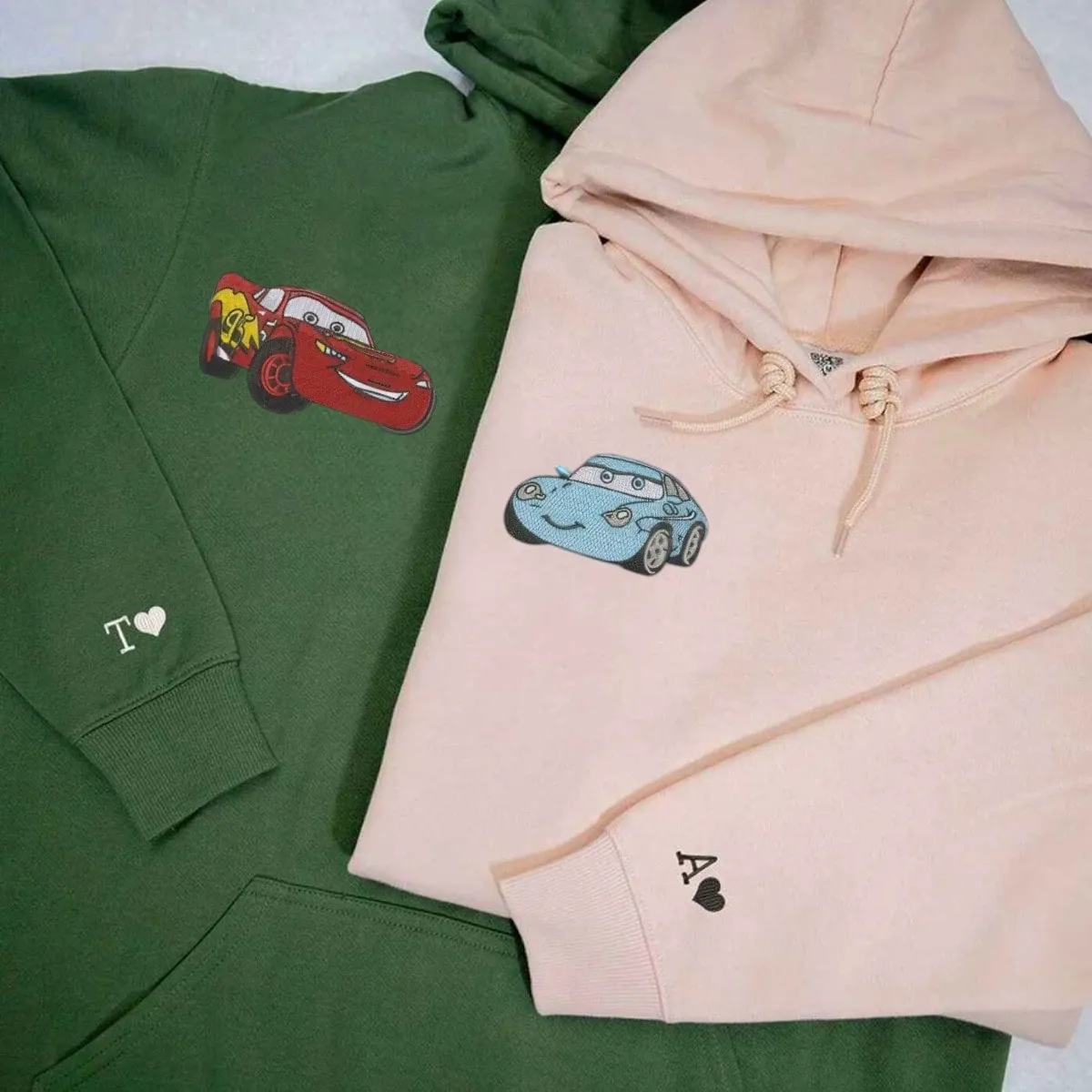 "Cars Sally Cartoon Couple" Custom Hoodies - Personalized Anniversary Gifts For Couples