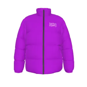 Sixty Eight 93 Logo White Grape Unisex Puffer Jacket