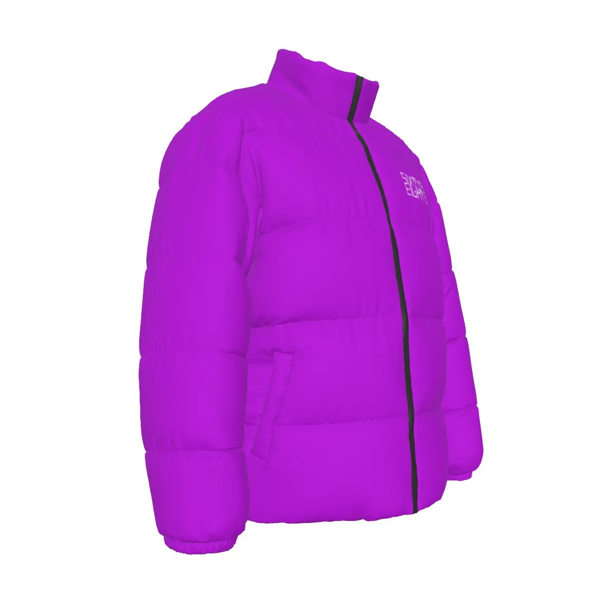 Sixty Eight 93 Logo White Grape Unisex Puffer Jacket