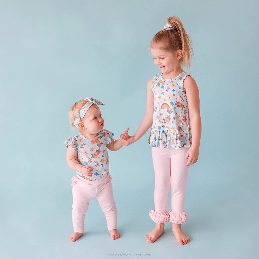 Springtime Pastel Pink Ruffled Bum Leggings