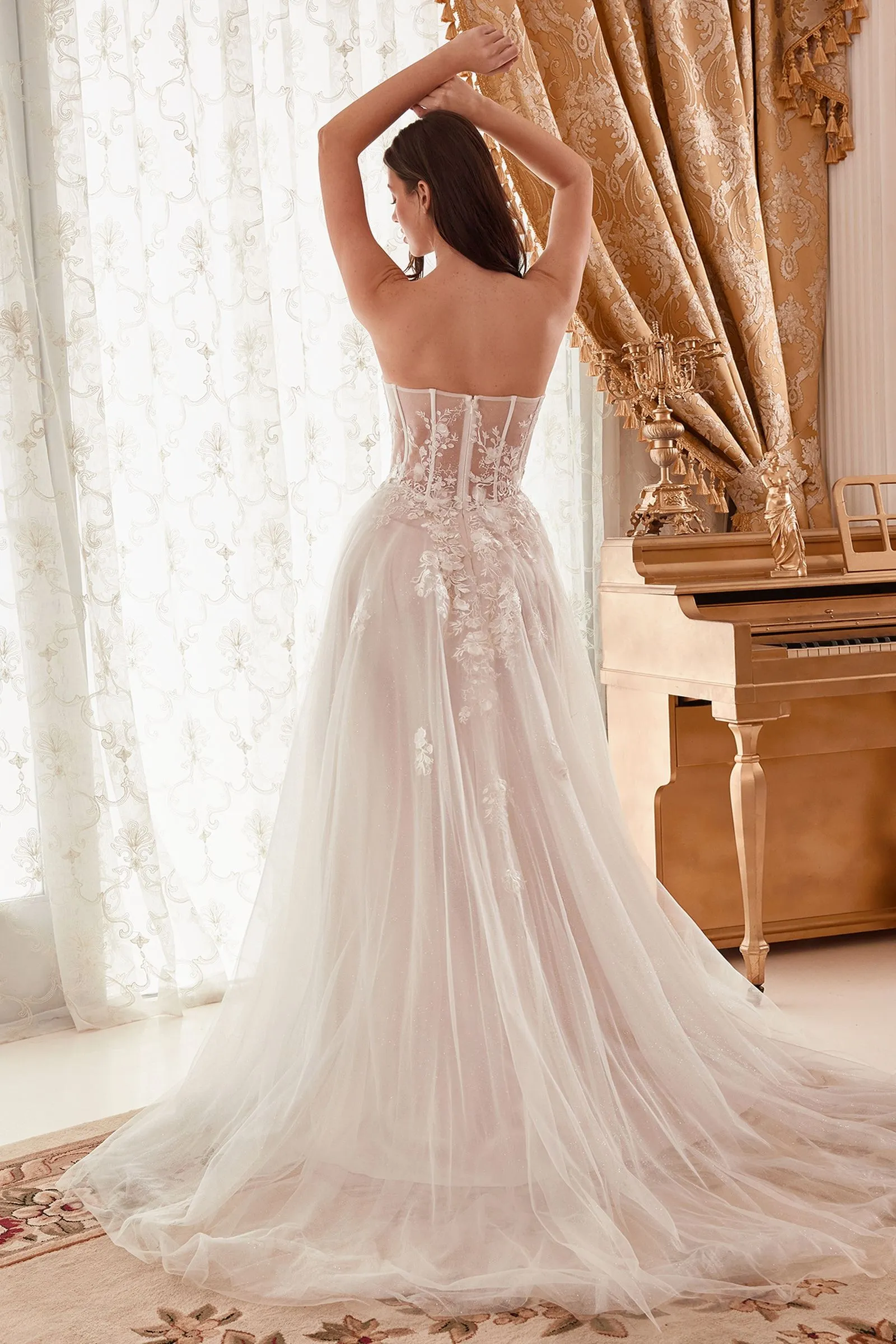 STRAPLESS LACE BRIDAL BALL GOWN CDA1089W