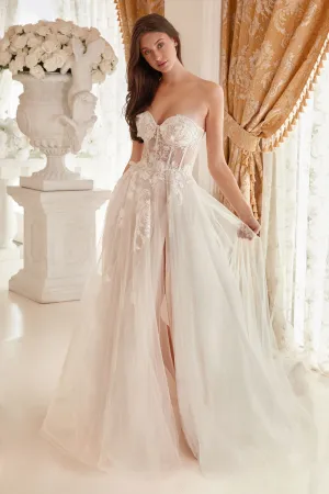 STRAPLESS LACE BRIDAL BALL GOWN CDA1089W