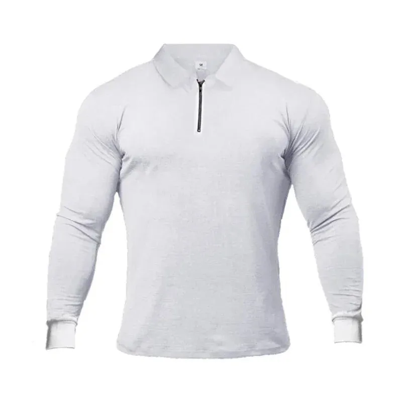 West Louis™ Long Sleeve Men Cotton Casual Golf Shirts