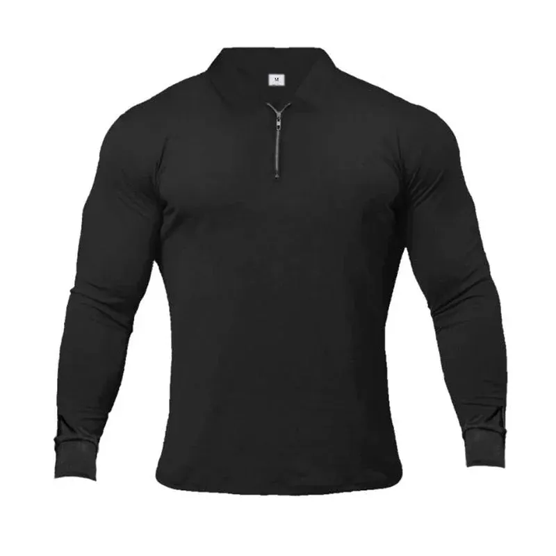 West Louis™ Long Sleeve Men Cotton Casual Golf Shirts