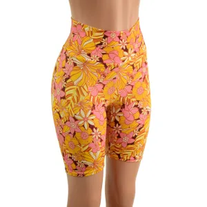 What The Floral High Waist Bike Shorts