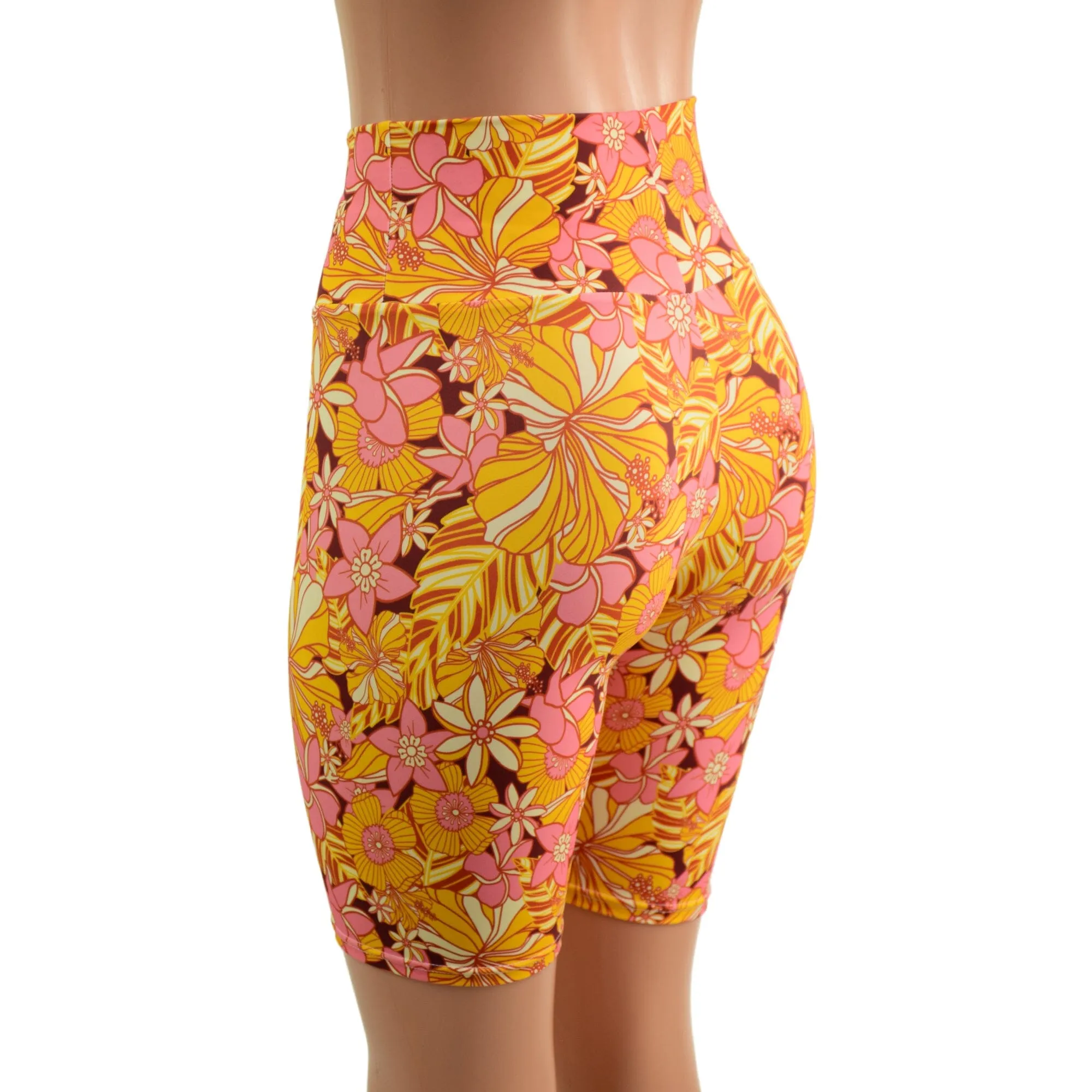 What The Floral High Waist Bike Shorts