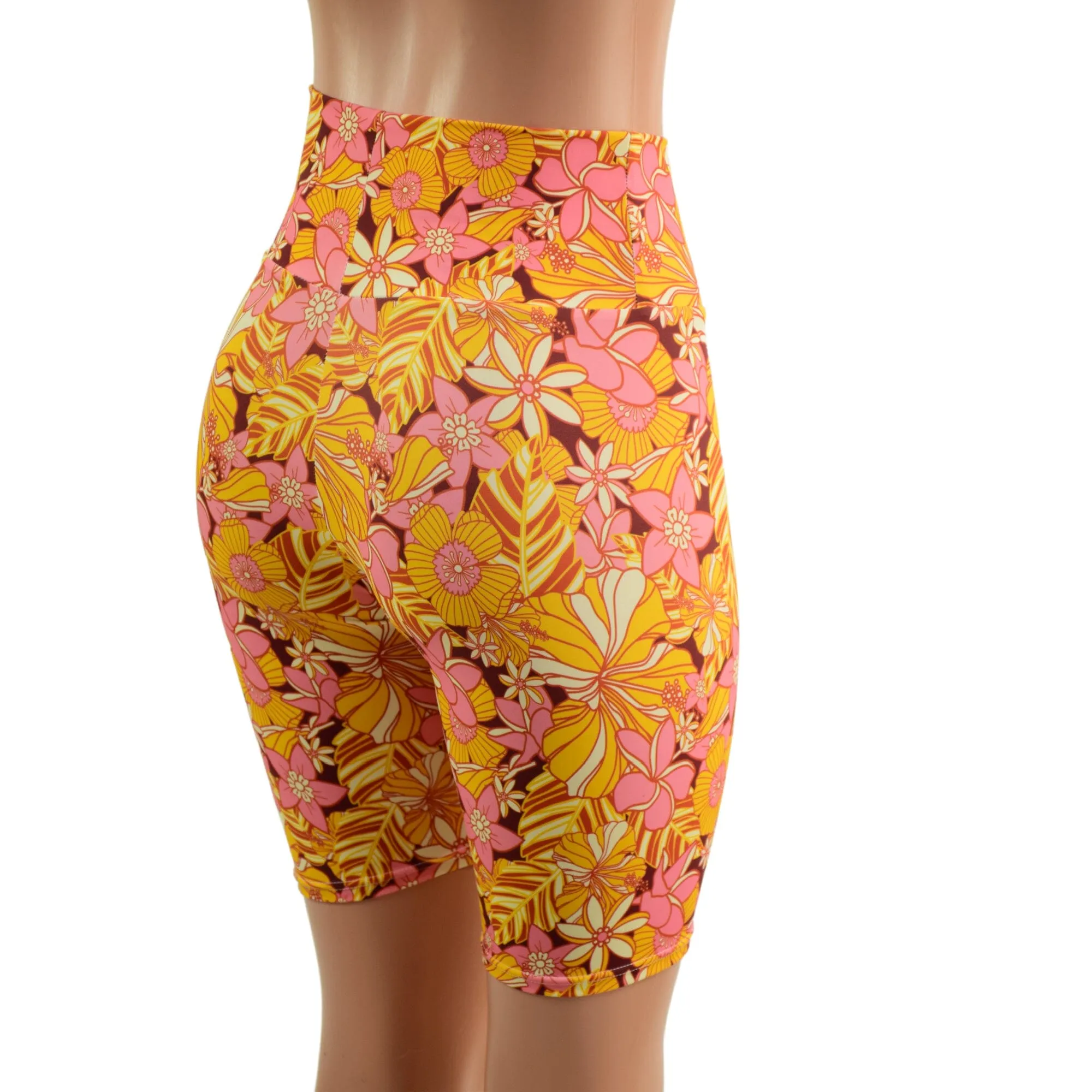 What The Floral High Waist Bike Shorts
