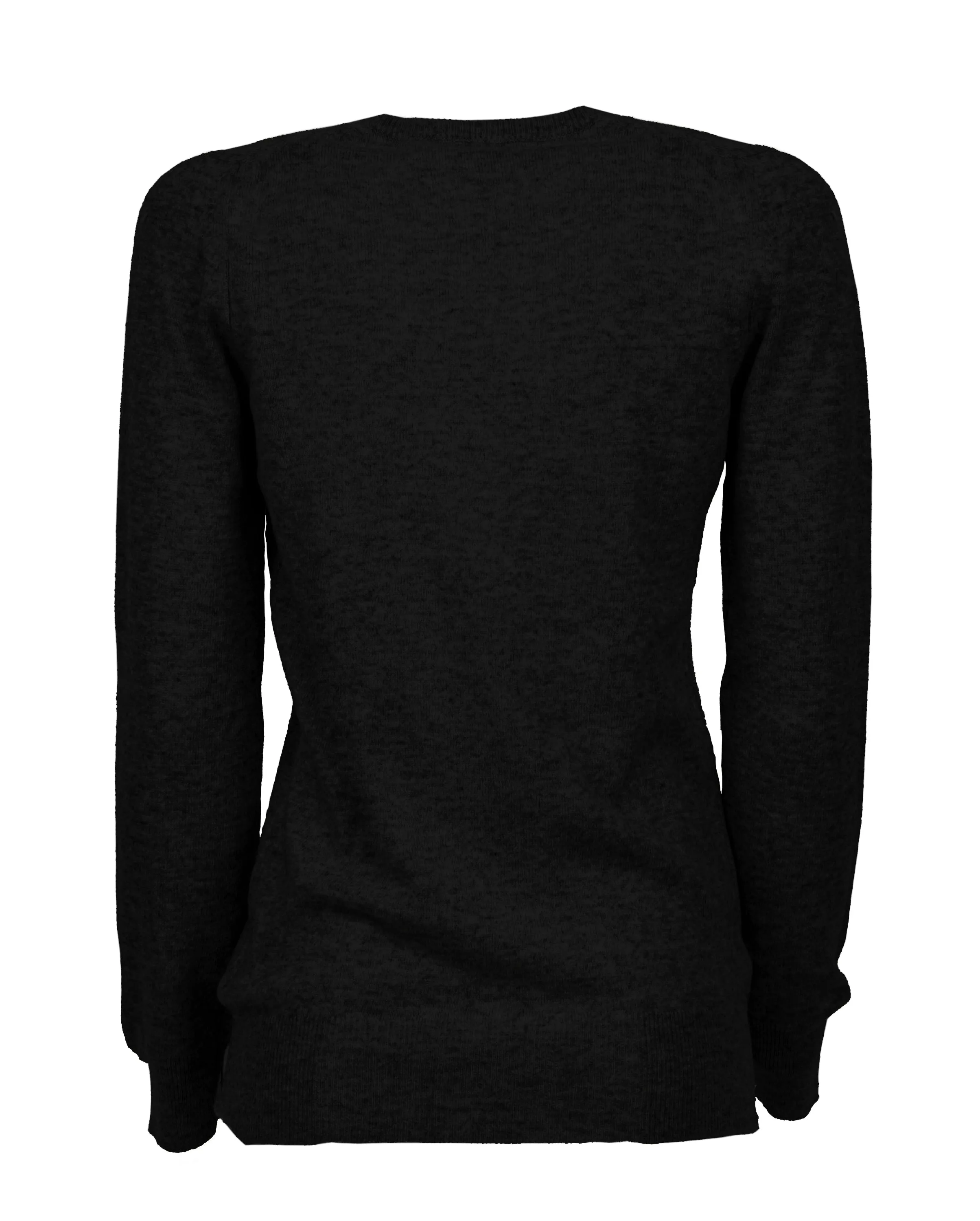 Women's Pure Cashmere V-Neck Sweater Black