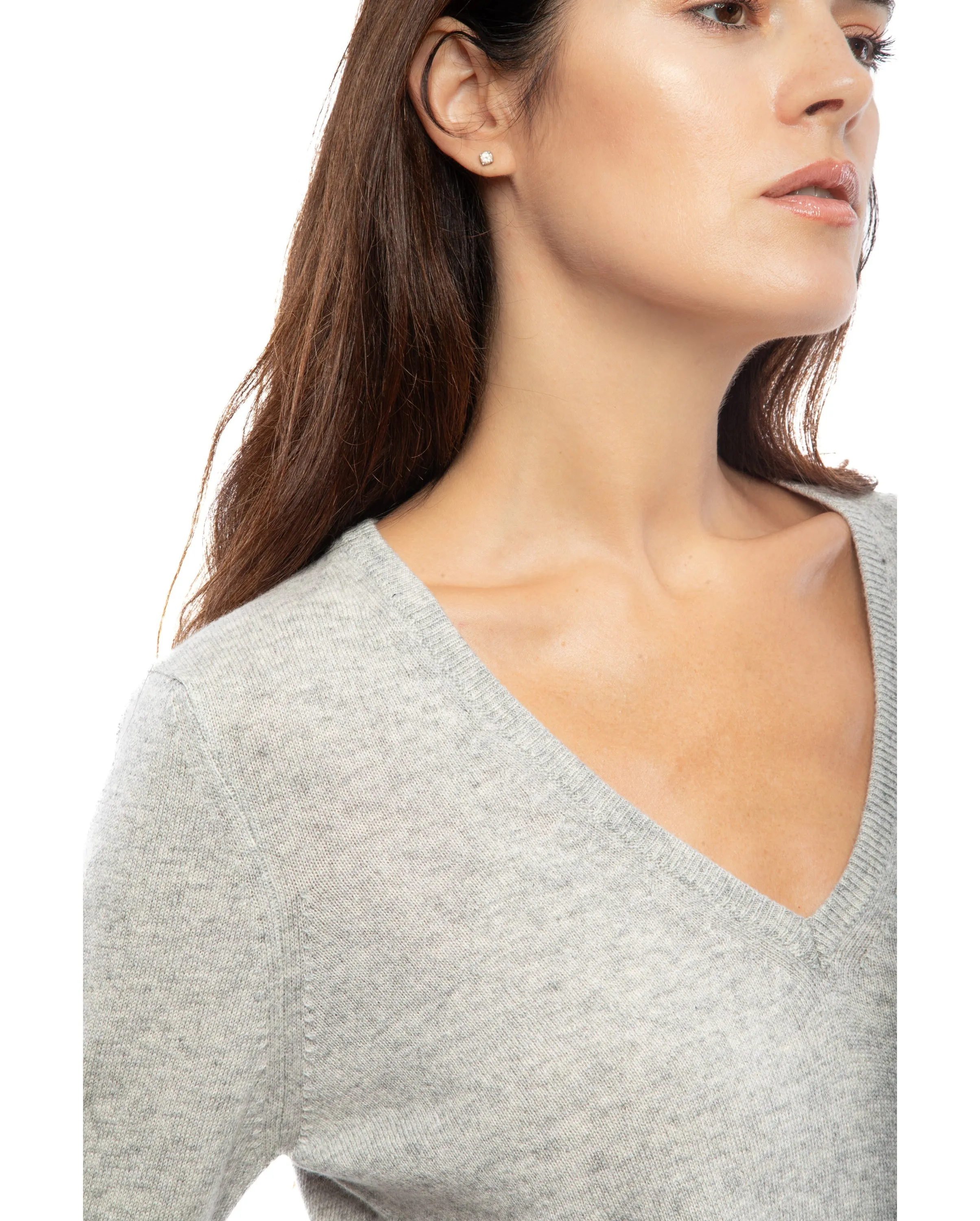 Women's Pure Cashmere V-Neck Sweater Black