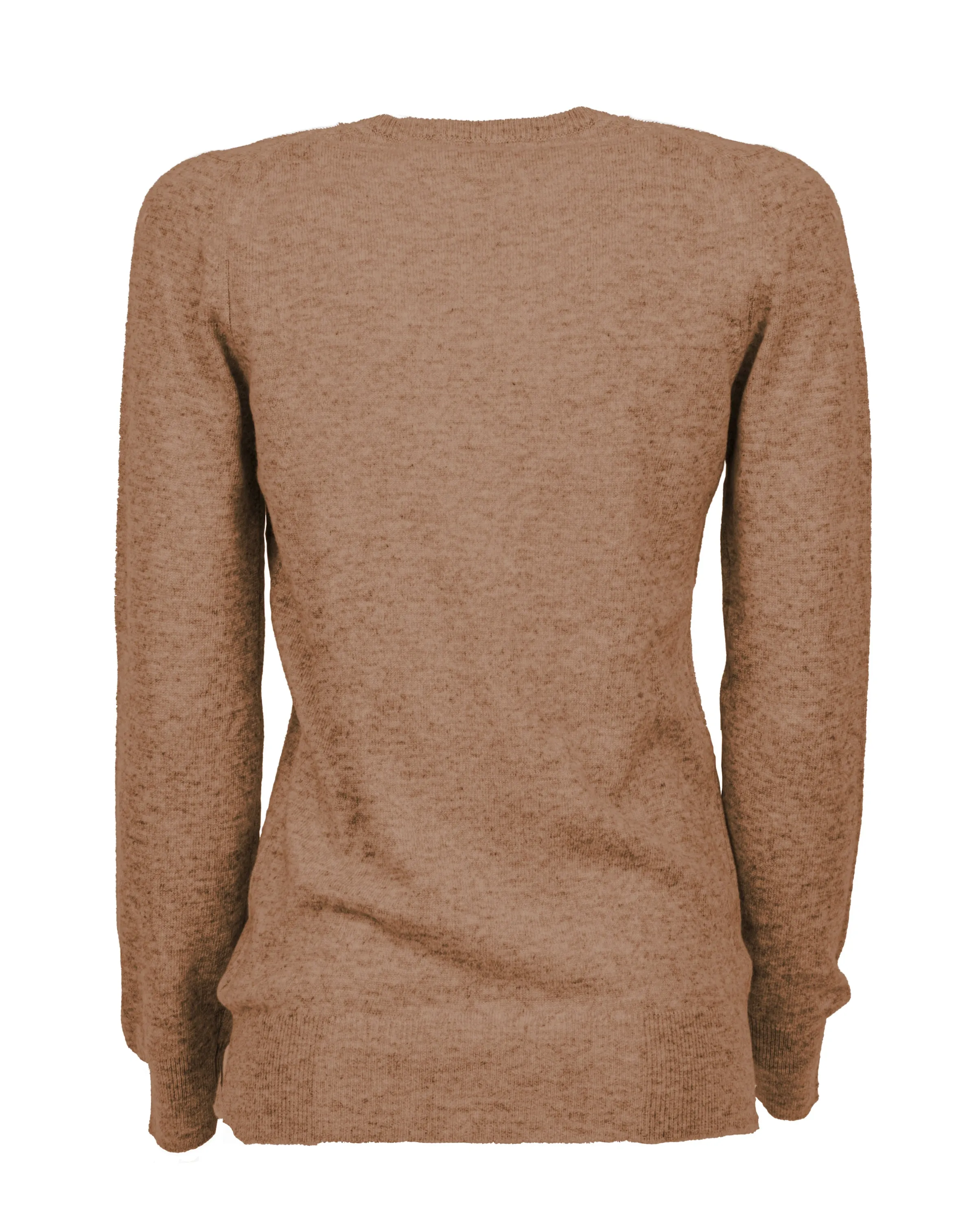 Women's Pure Cashmere V-Neck Sweater Camel
